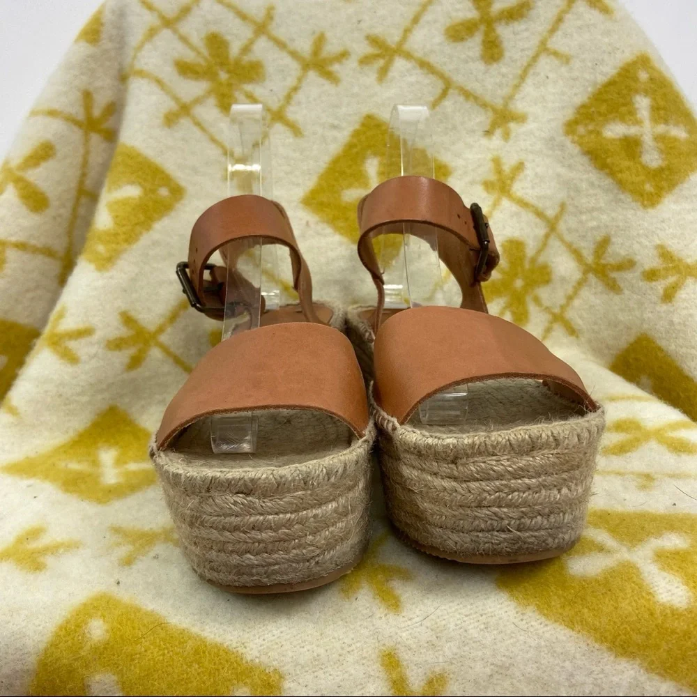 Soludos Minorca Leather Espadrille Platform Sandals size 8